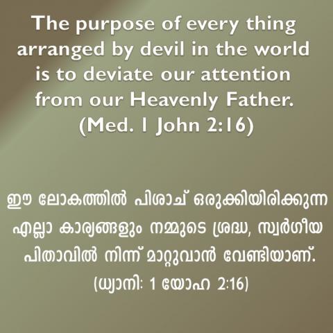 The purpose of every thing arranged by devil in the world 
