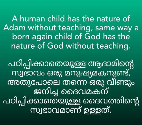 A human child has the nature of Adam without teaching, 