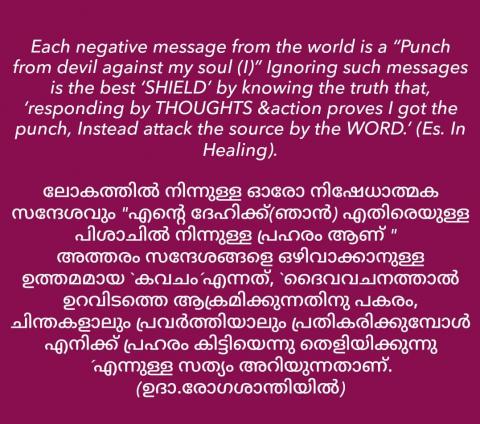 Each negative message from the world is a “Punch from devil against my soul 
