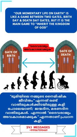 Our momentary life on Earth is like a game between two Gates