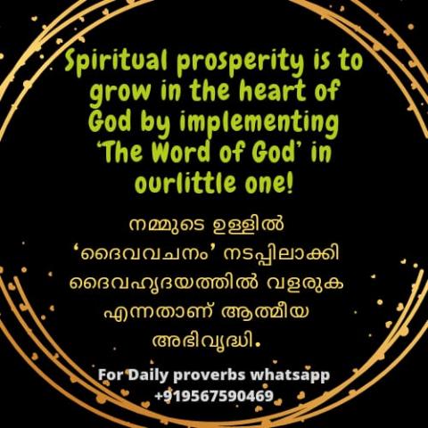 Spiritual prosperity is to grow in the heart of God by implementing ‘The Word of God’ in our life, but physical prosperity is to grow in the heart of men by our wealth, appearance and influence.