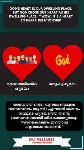 God's heart is our dwelling place but God chose our heart as his  dwelling place.*wow , it is a heart to heart relationship*.