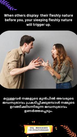 When others displaying their fleshly nature before you, your sleeping fleshly nature will trigger up. (Ex. RAK Ch. Mike, Father skype talk, Sheeba Air ticket.).