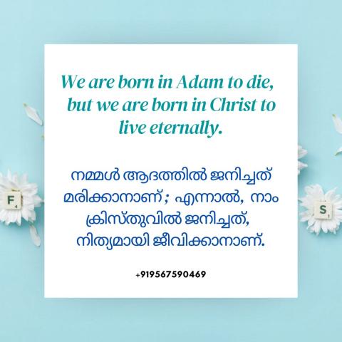 We born in Adam to die but we born in Christ to live eternally. 
